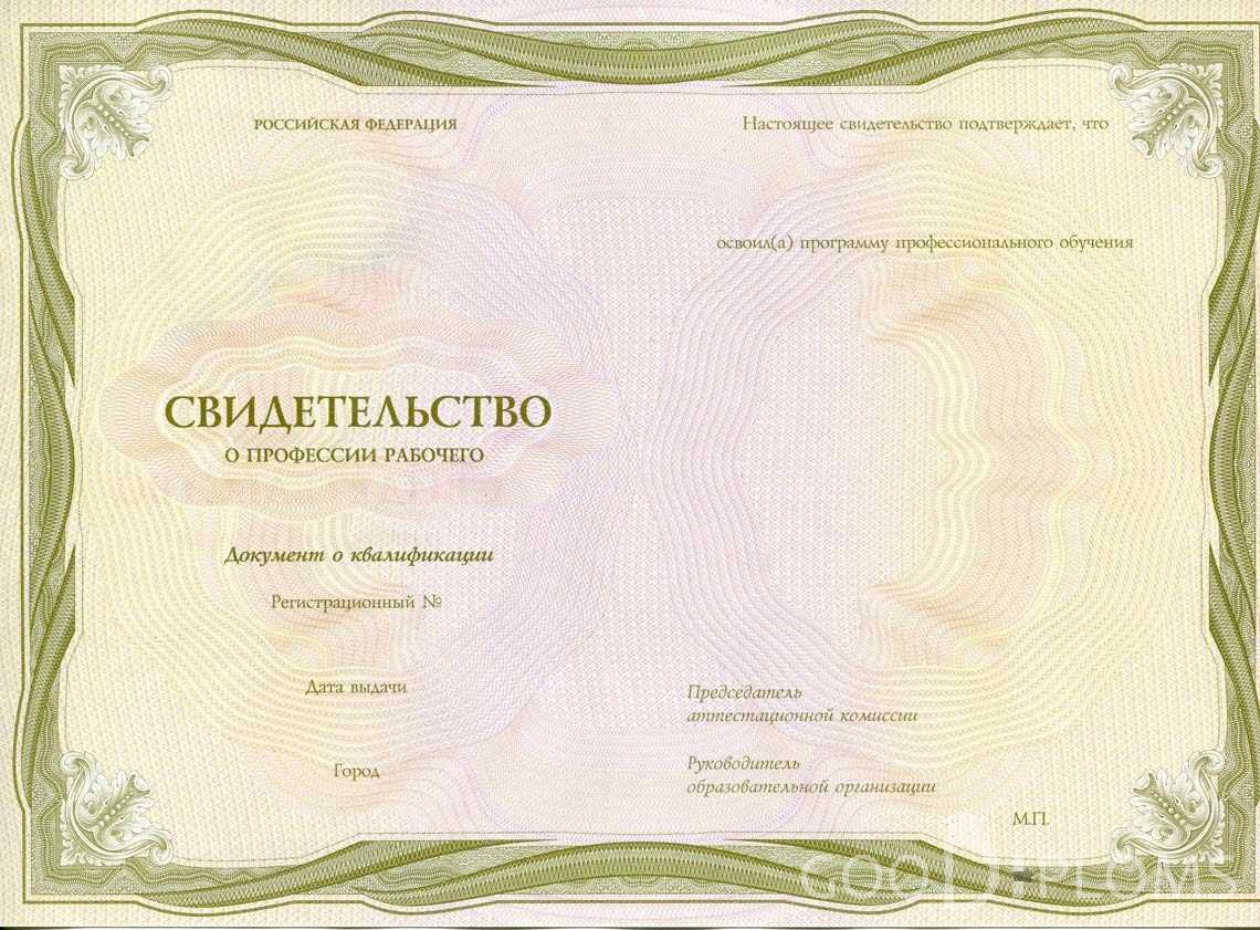 Свидетельство о Профессии Рабочего период выдачи 1999-2020 -  Винницу