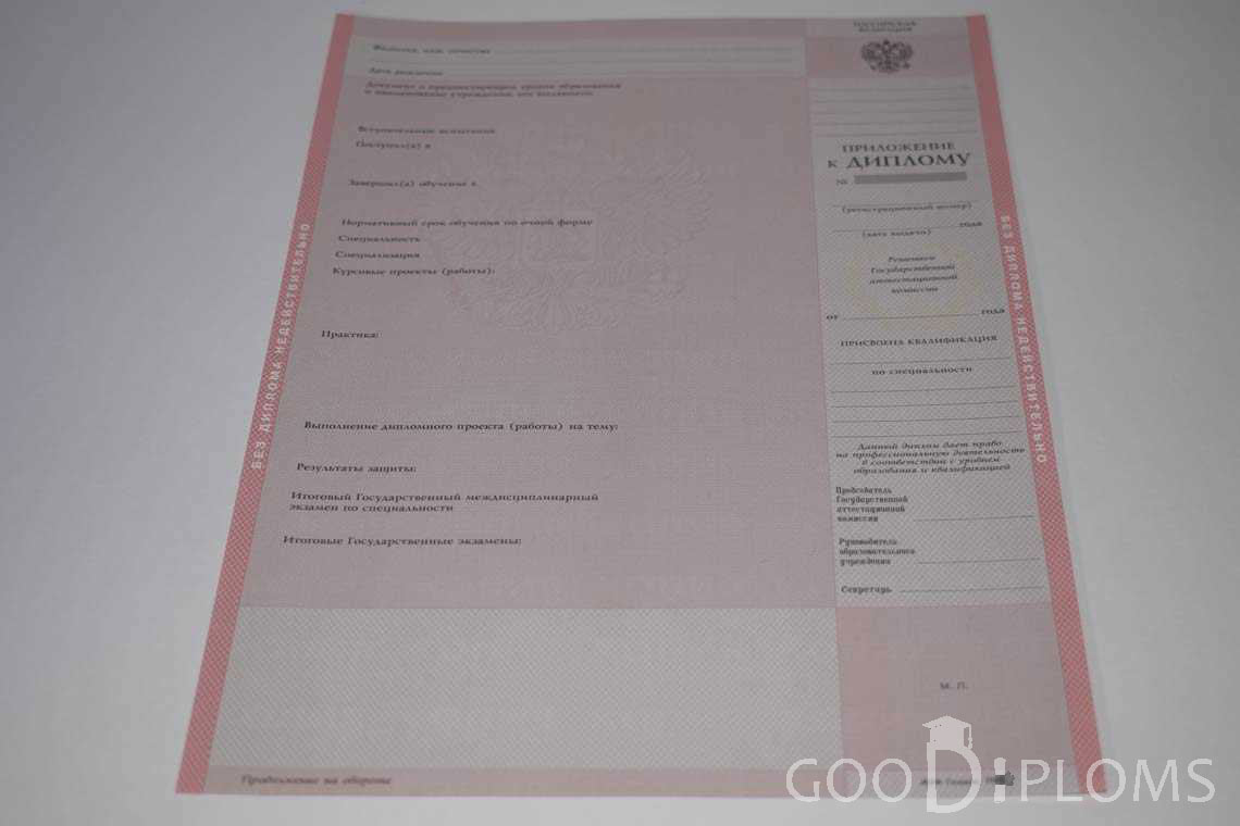 Приложение к Диплому Техникума период c 2003 по 2007 год - Винницу